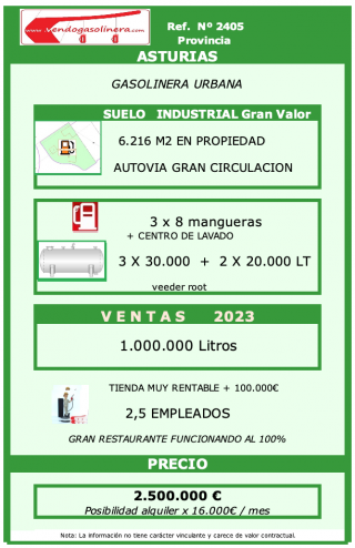 Area Servicio  RTE. ASTURIAS Autovia - 2405