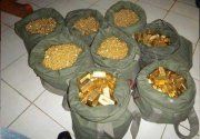Materia prima de polvo de oro y la cantidad de lingotes de oro para la venta